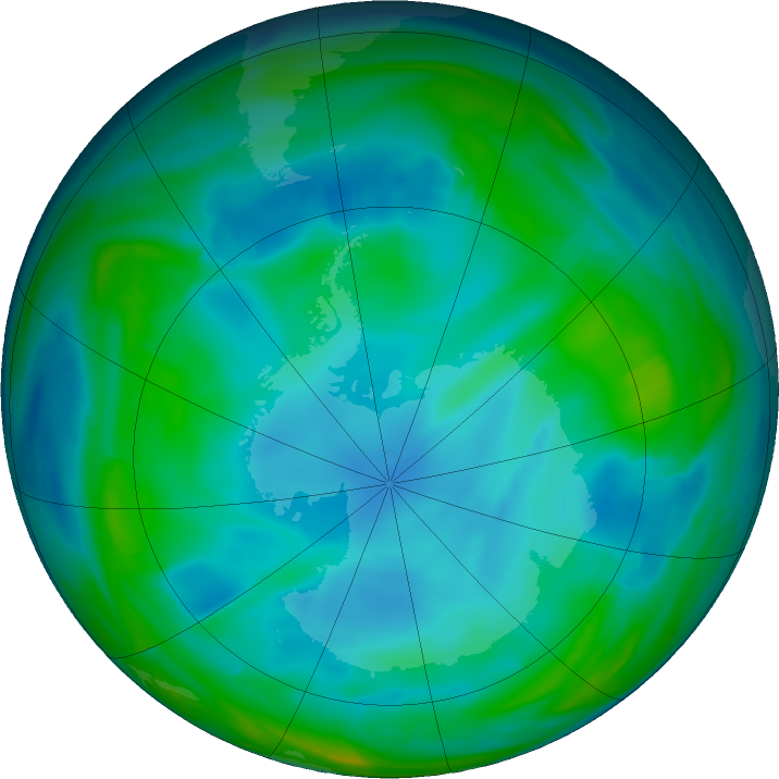 Antarctic ozone map for 17 June 2021